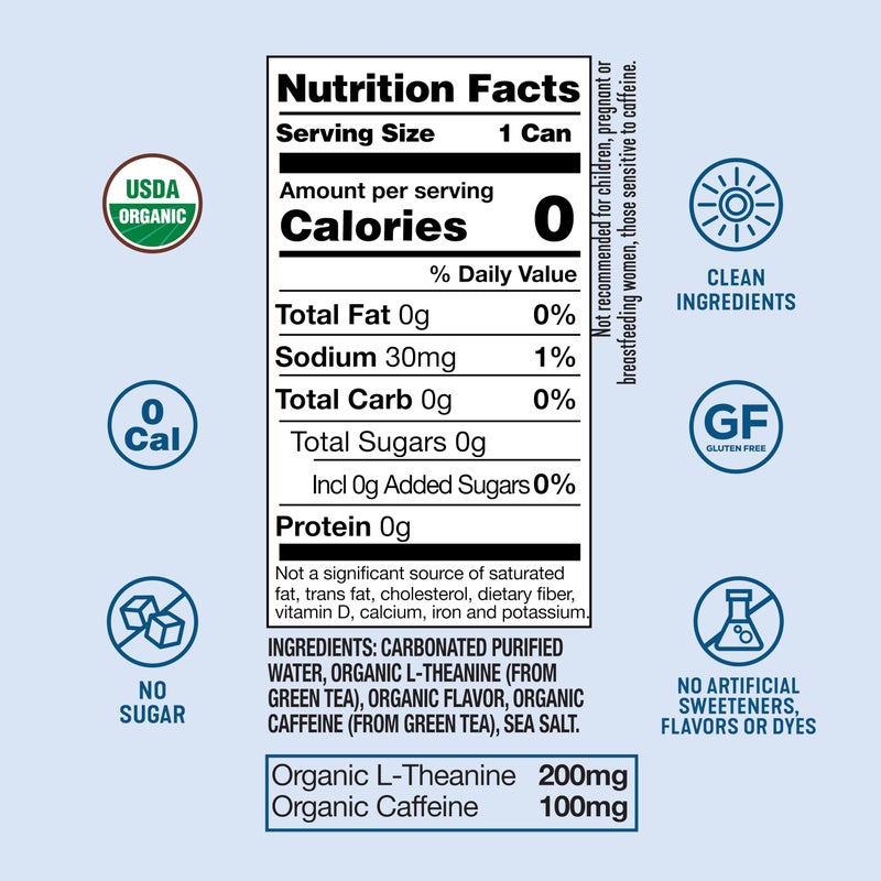 ARDOR ENERGY Sparkling Water with 100mg Natural Caffeine & 200mg L-Theanine from Organic Green Tea for Smooth Energy & Focus | Healthy Energy Drink | No Sugar, Zero Calories, Vegan, Gluten-Free | Tropical Variety (Pack of 12, 12oz cans) - Image 4